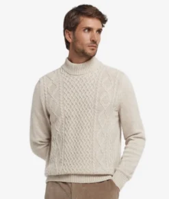 Dolcevita con motivo Fisherman in Cashmere Ultrasoft