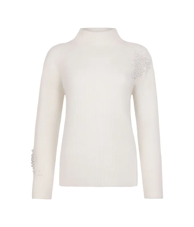 Dolcevita con perle in Cashmere Ultrasoft