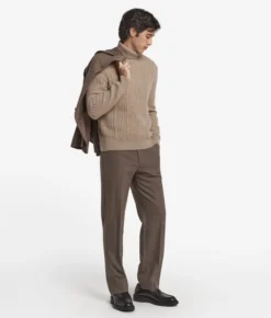 Dolcevita con trecce in Cashmere Undyed Ultrasoft