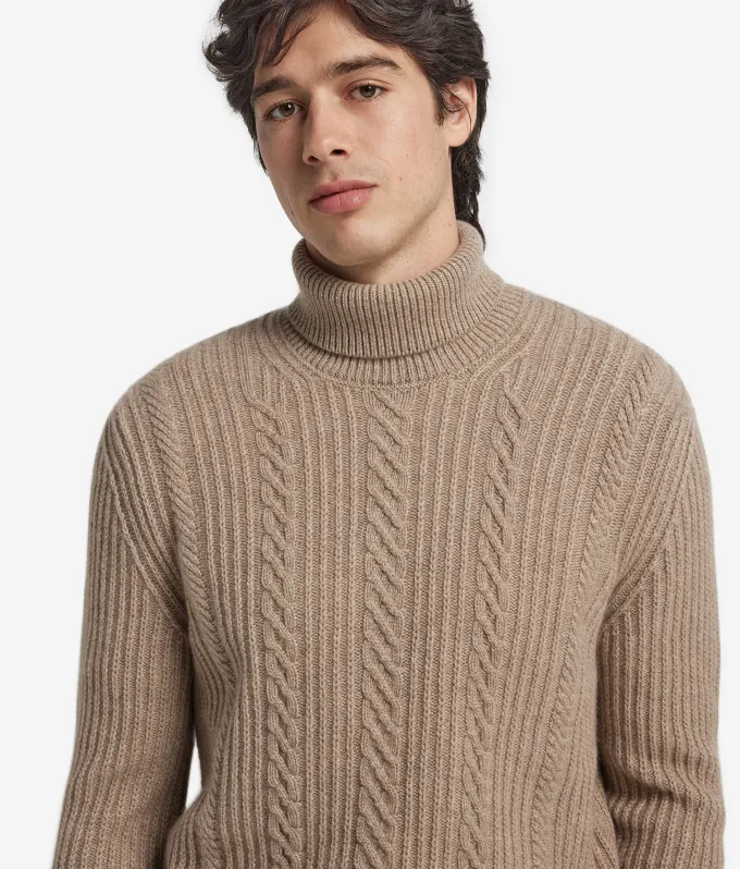 Dolcevita con trecce in Cashmere Undyed Ultrasoft