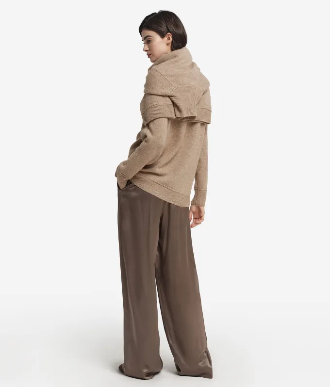 Dolcevita con trecce in Cashmere Undyed Ultrasoft