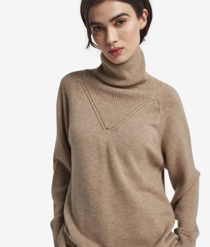 Dolcevita con trecce in Cashmere Undyed Ultrasoft