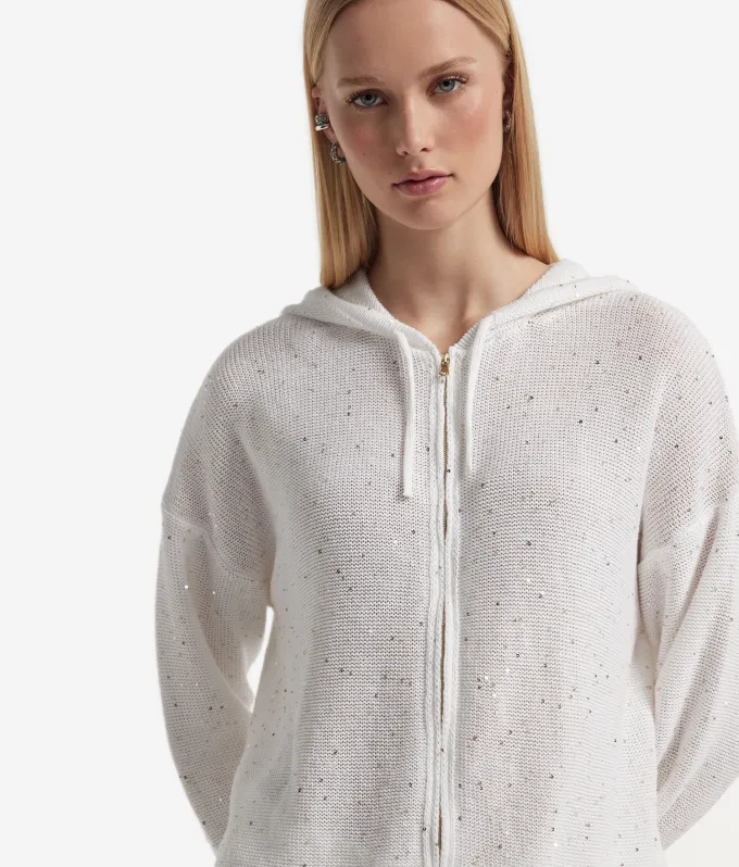 Felpa con micro paillettes