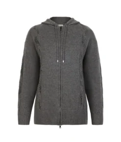 Felpa con trecce e strass in Cashmere Ultrasoft