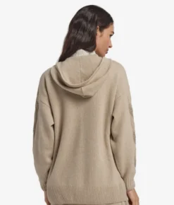 Felpa con trecce e strass in Cashmere Ultrasoft