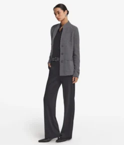 Giacca bicolore in lana e cashmere