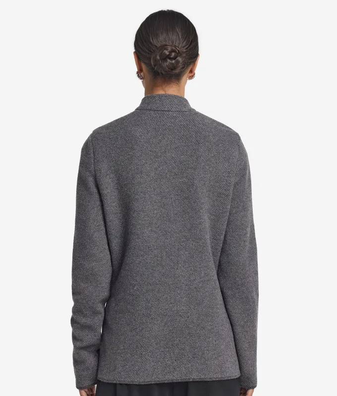 Giacca bicolore in lana e cashmere