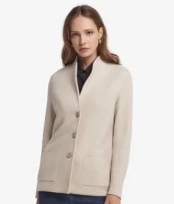 Giacca bicolore in lana e cashmere