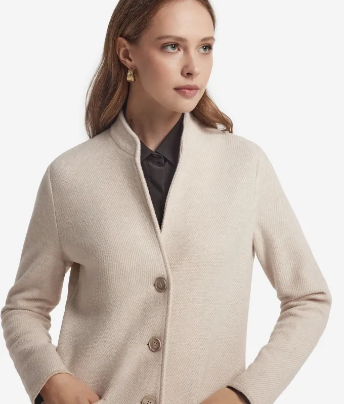 Giacca bicolore in lana e cashmere