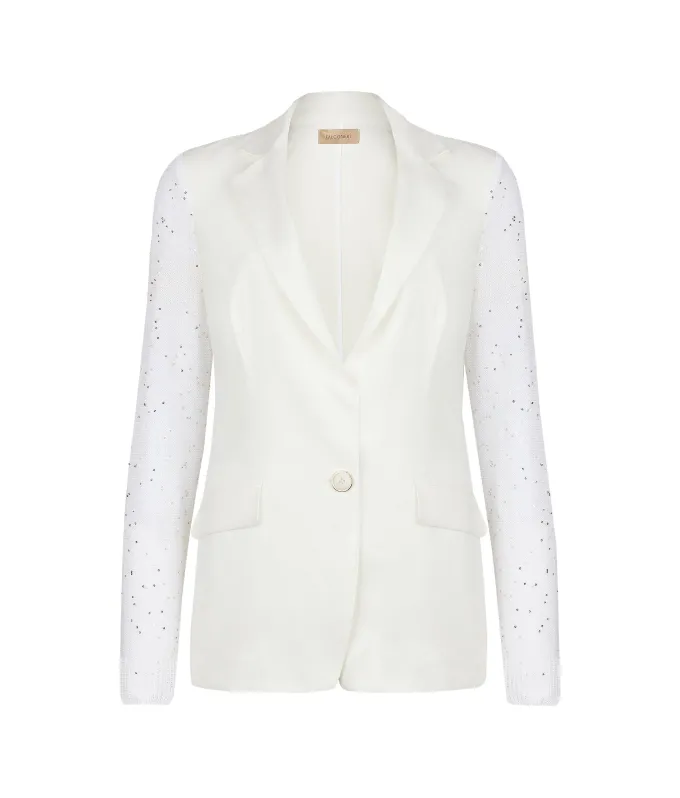 Giacca con micro paillettes sulle maniche