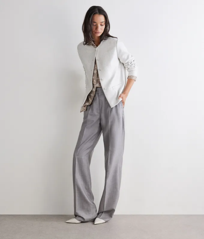 Giacca crop lamé in cotone