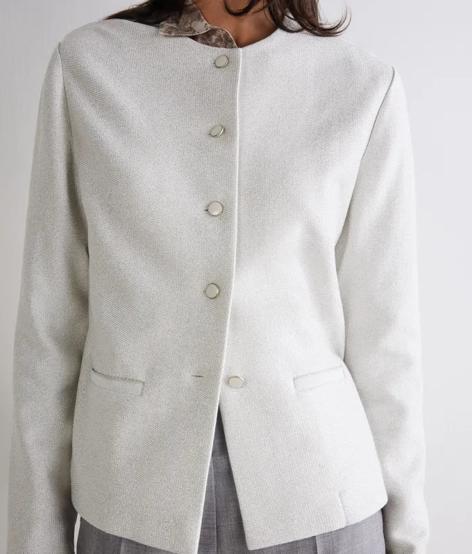 Giacca crop lamé in cotone