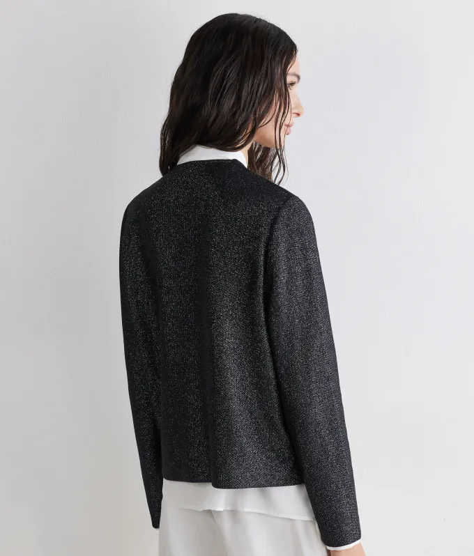 Giacca crop lamé in cotone