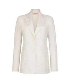 Giacca gessata in lana con paillettes