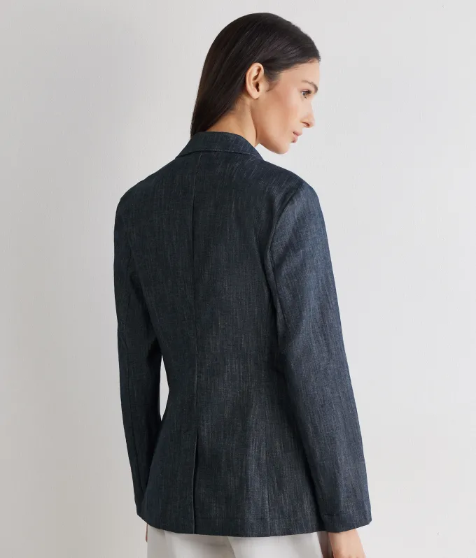 Giacca in cotone effetto denim