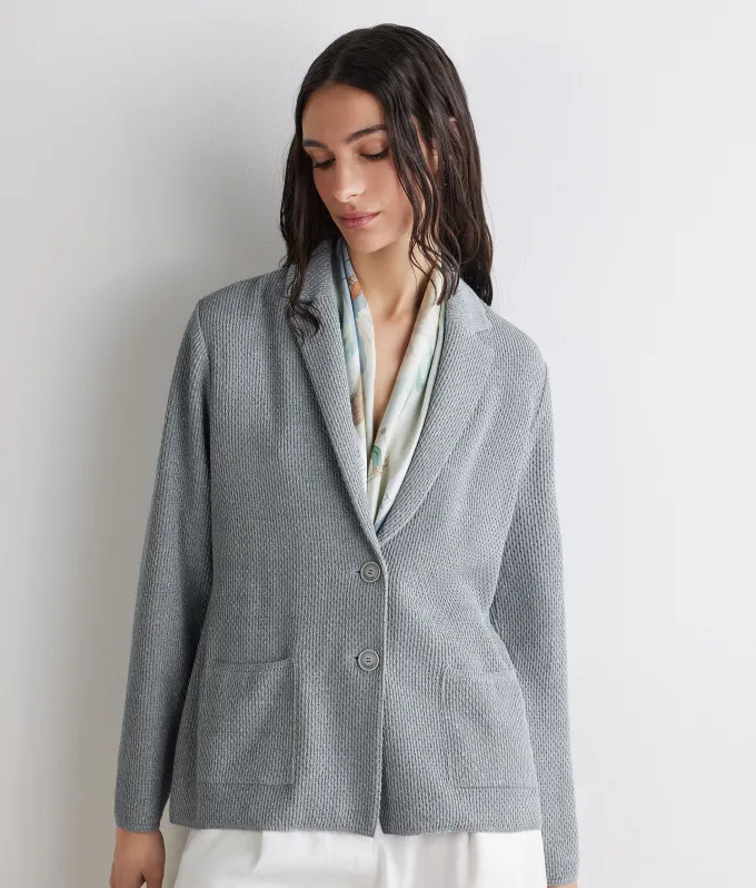 Giacca moulinè in cotone lino