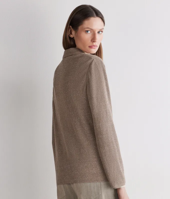 Giacca moulinè in cotone lino