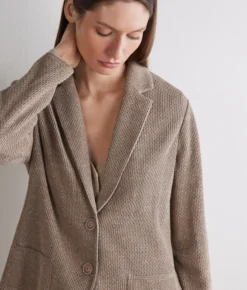 Giacca moulinè in cotone lino