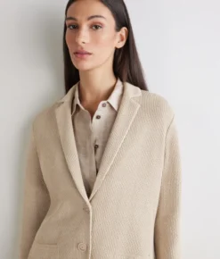 Giacca moulinè in cotone lino