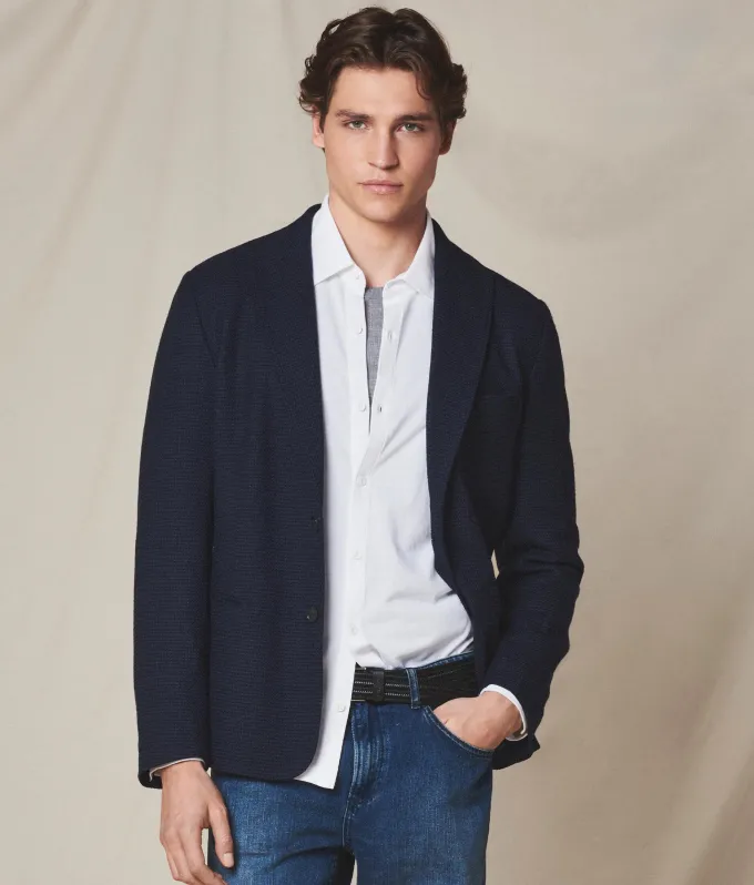 Giacca pied de poule in cashmere seta