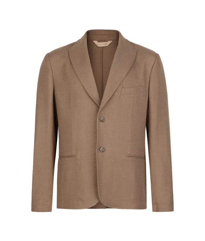 Giacca pied de poule in cashmere seta