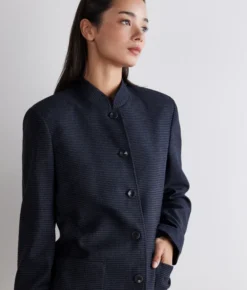 Giacca pied de poule in cashmere seta