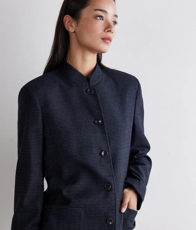 Giacca pied de poule in cashmere seta
