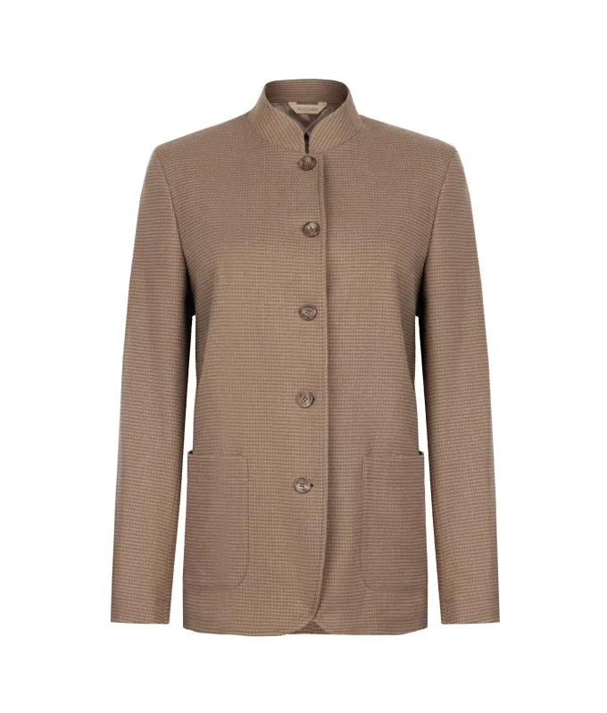 Giacca pied de poule in cashmere seta