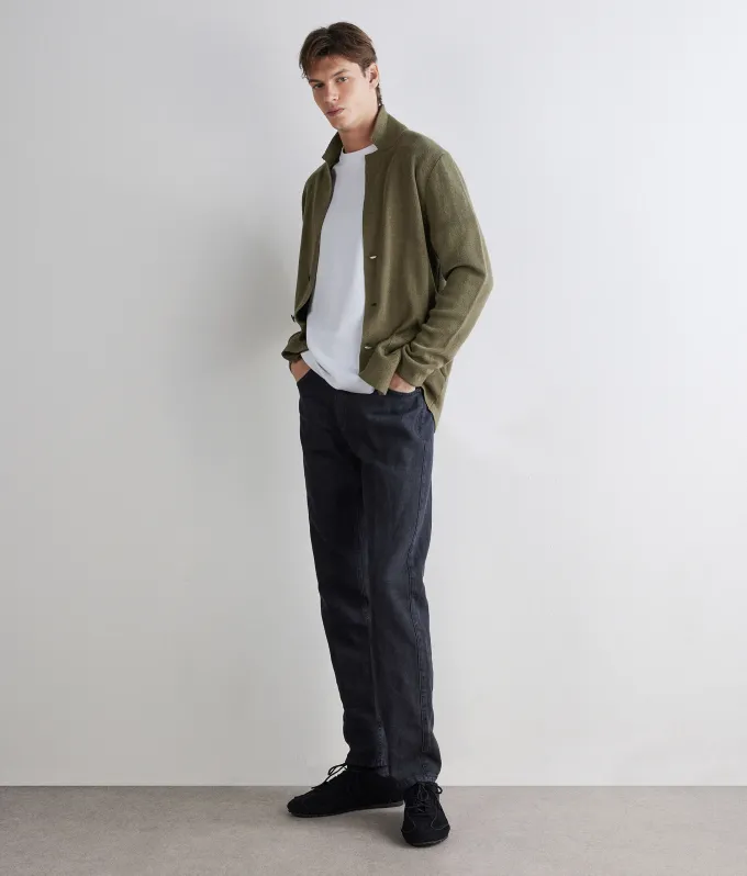Giacca punto stoffa in lino cotone