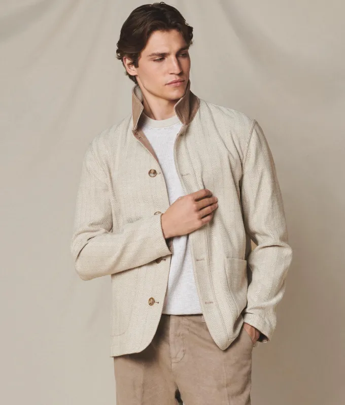 Giacca reversibile in cotone spinato