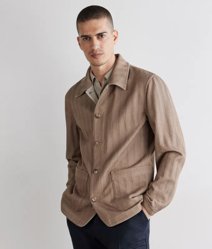 Giacca reversibile in cotone spinato