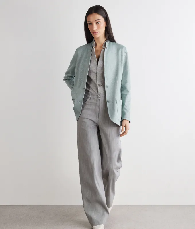 Giacca reversibile in lino e cotone
