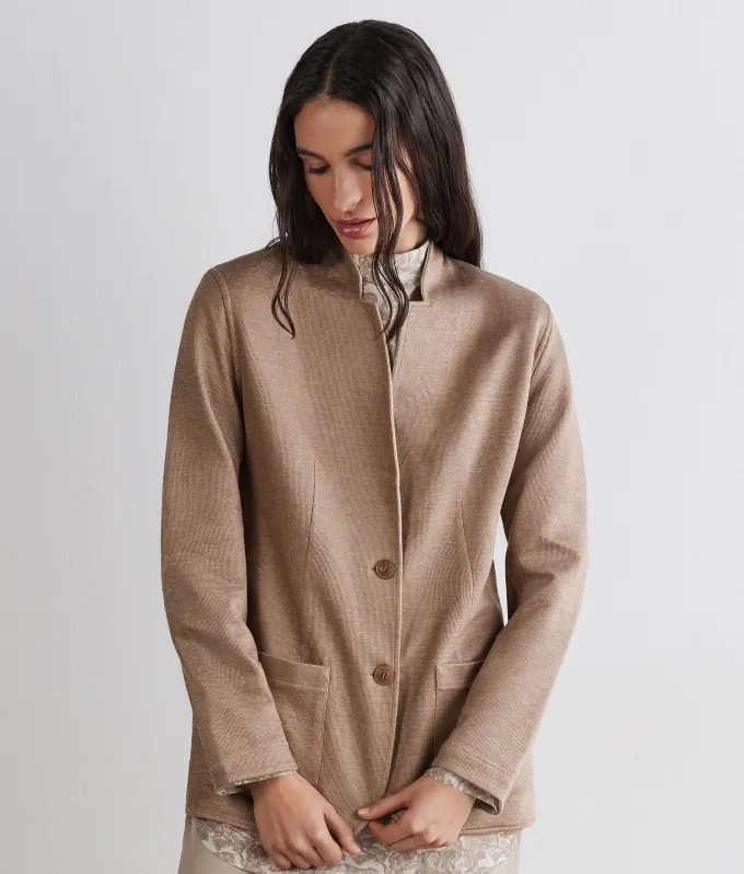 Giacca reversibile in lino e cotone