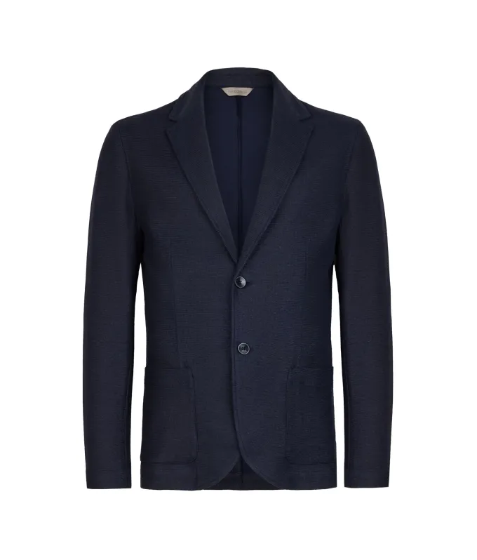 Giacca waffle in lino cotone