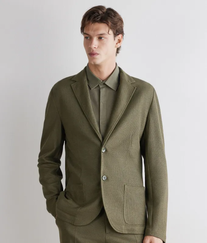 Giacca waffle in lino cotone