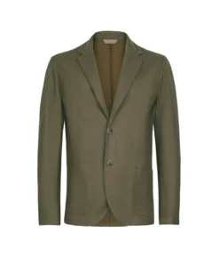 Giacca waffle in lino cotone