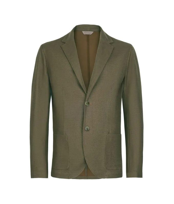 Giacca waffle in lino cotone