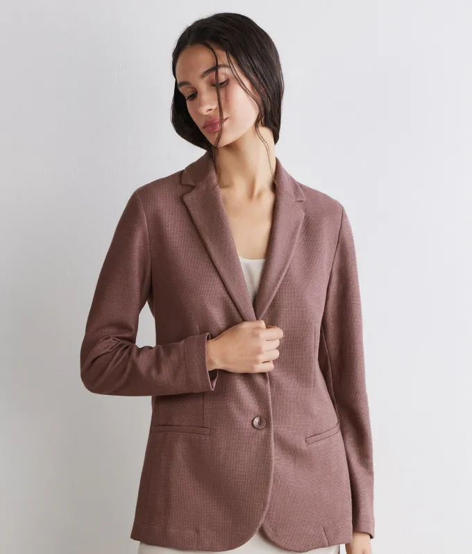 Giacca waffle in lino cotone