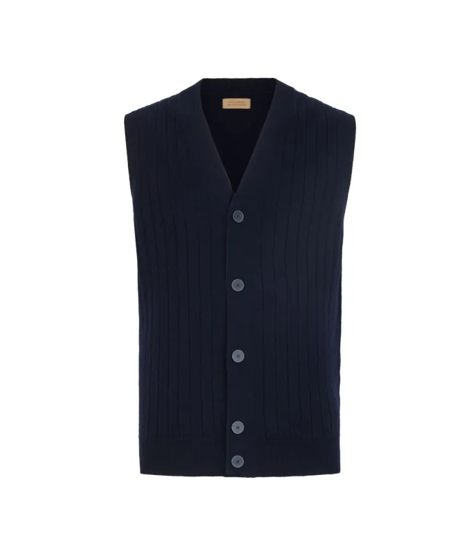 Gilet a coste in Cashmere Ultrasoft