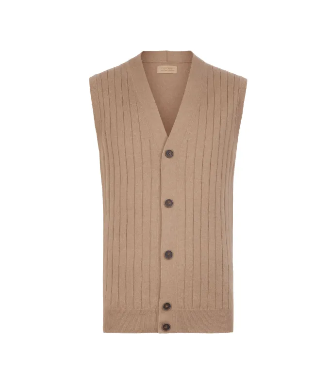 Gilet a coste in Cashmere Ultrasoft
