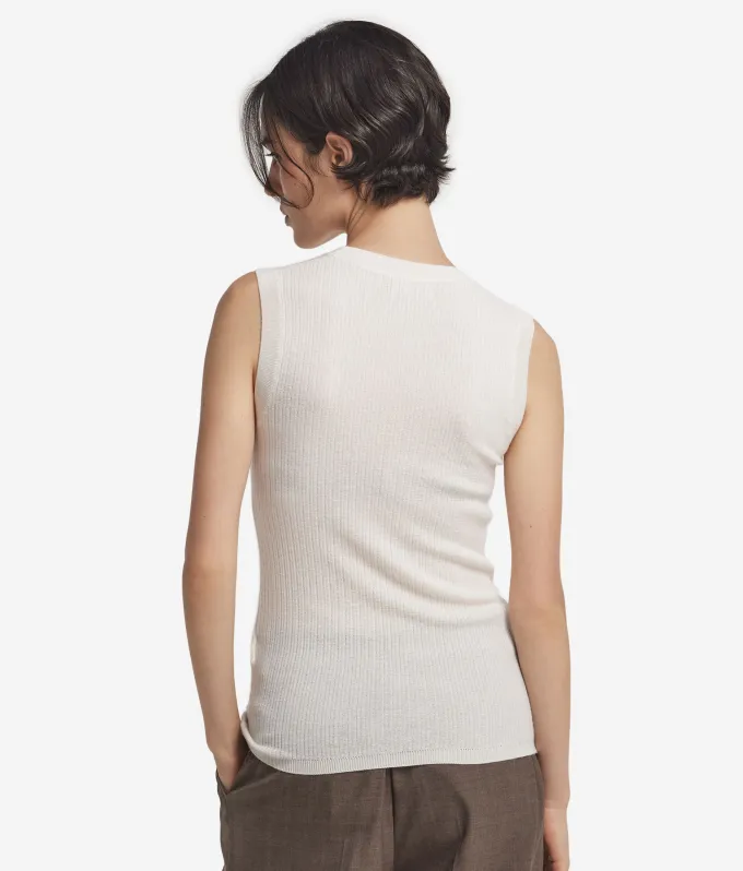 Gilet a costina in Cashmere Ultrafine
