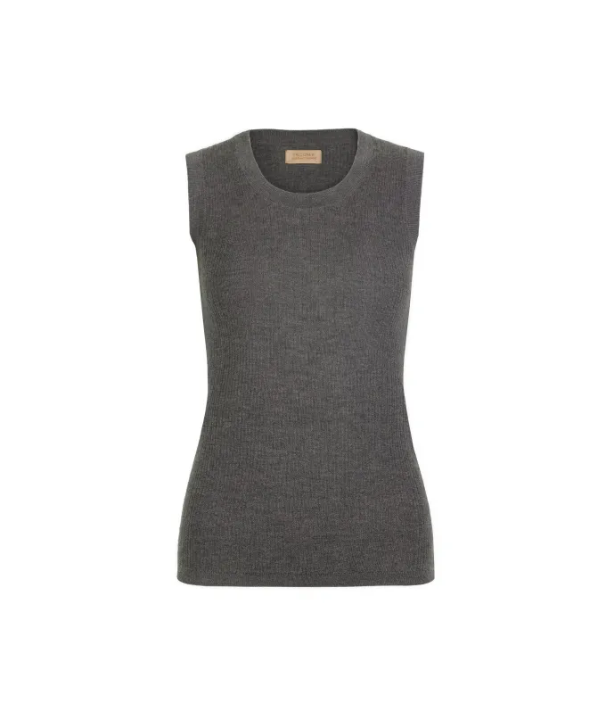 Gilet a costina in Cashmere Ultrafine