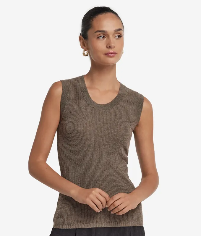 Gilet a costina in Cashmere Ultrafine