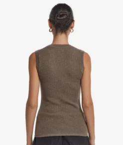 Gilet a costina in Cashmere Ultrafine
