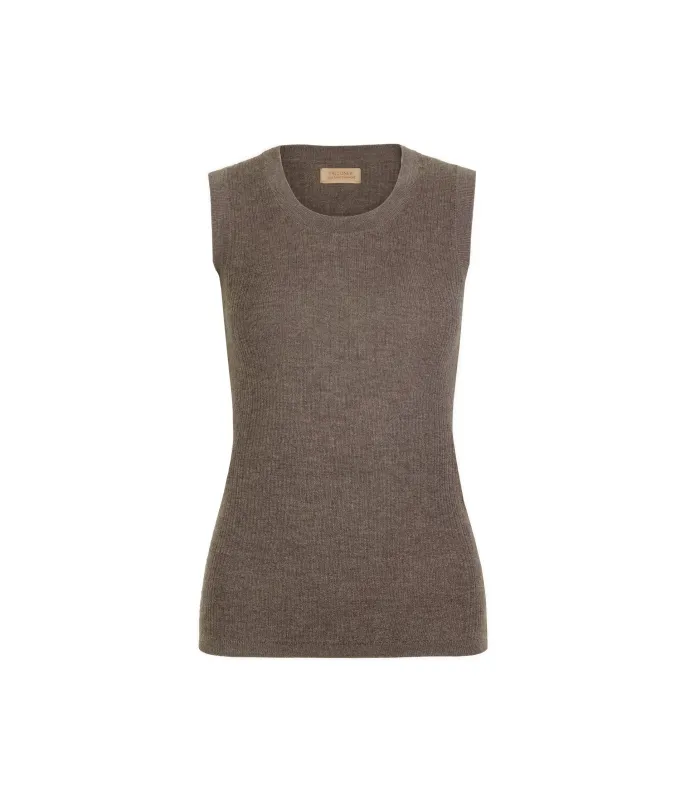 Gilet a costina in Cashmere Ultrafine