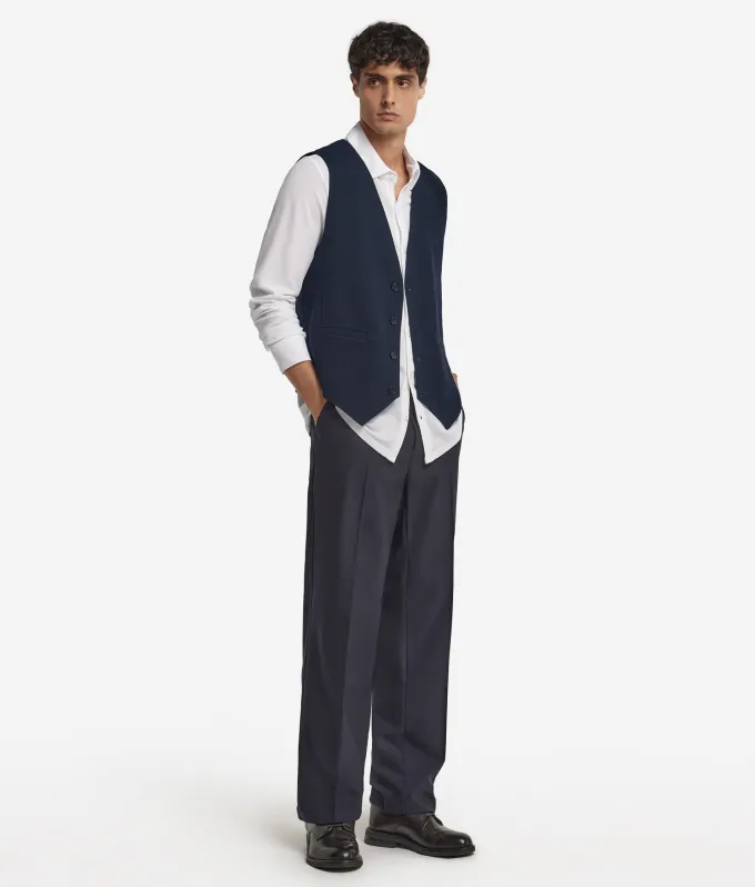 Gilet con bottoni in lana