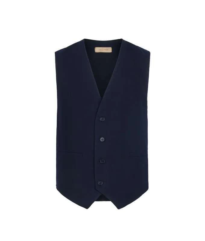 Gilet con bottoni in lana