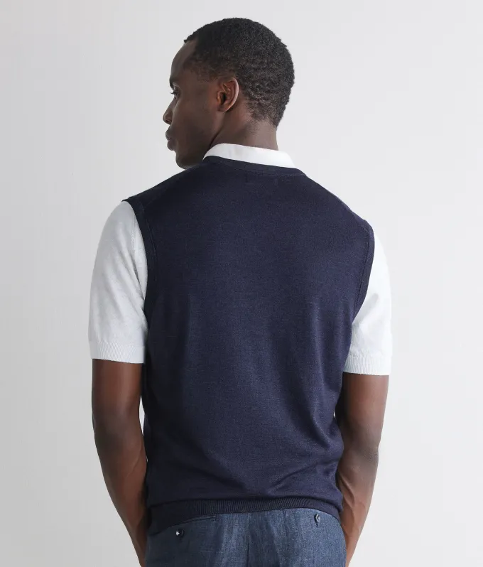 Gilet con scollo a V in Cashmere Ultrafine