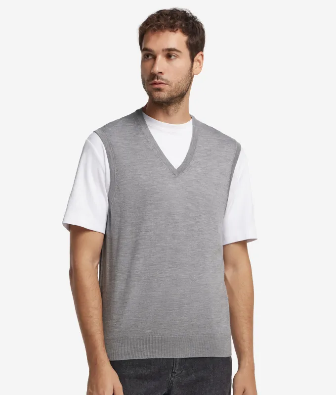Gilet con scollo a V in Cashmere Ultrafine