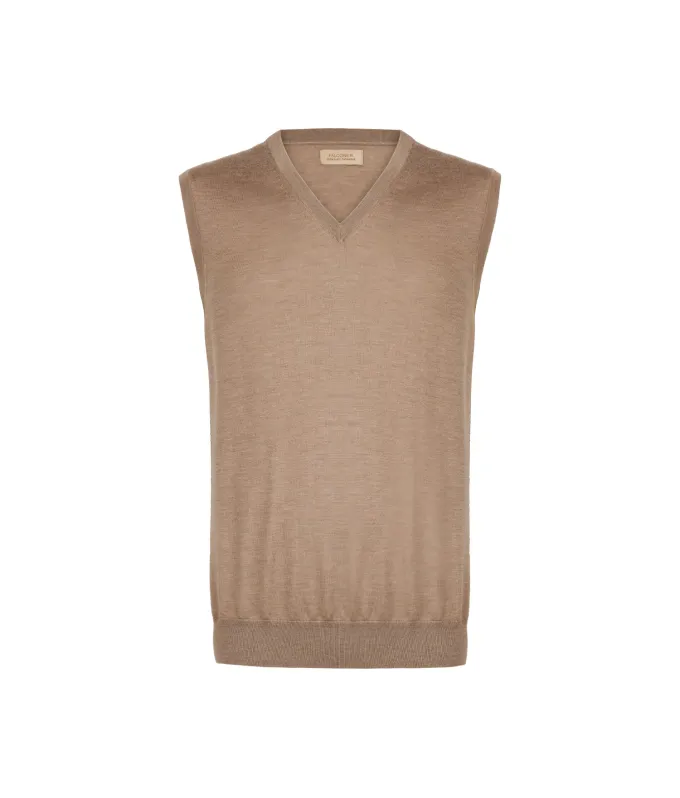 Gilet con scollo a V in Cashmere Ultrafine